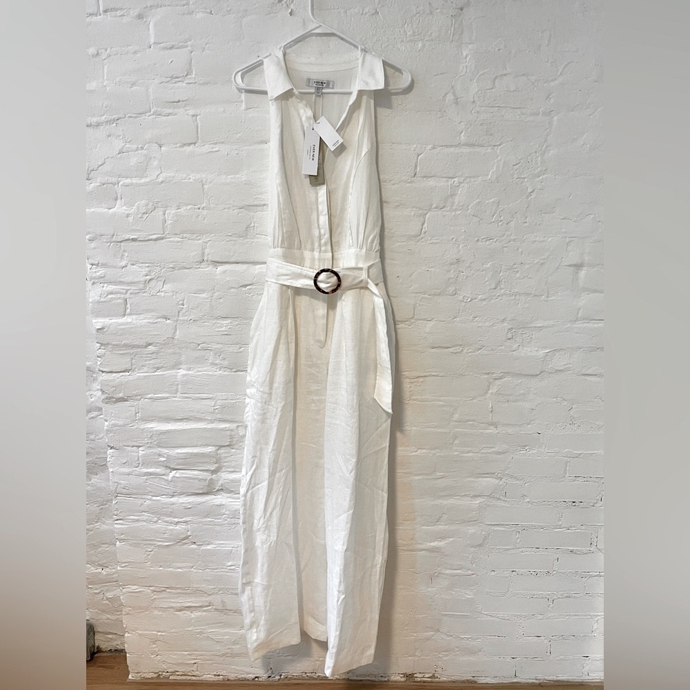 Ever New 100% linen halter jumpsuit NWT